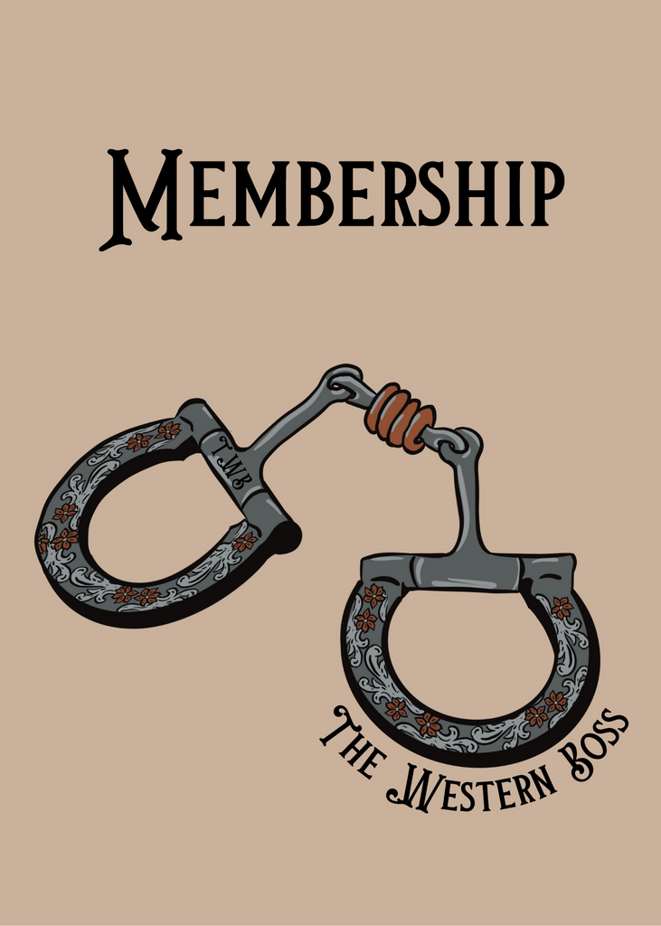 The Western Boss membership graphic with tooled bit